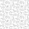 Seamless pattern with polygon animals