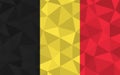 Low poly Belgium flag vector illustration. Triangular Belgian flag graphic. Belgium country flag is a symbol of independence