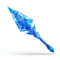 Low Poly Blue Crystal Ice Spear on White Background Royalty Free Stock Photo