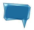 Low poly blue speech talk balloon