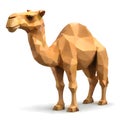 Low Poly Camel with White Background Royalty Free Stock Photo