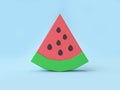 Low poly cartoon style watermelon 3d rendering blue background Royalty Free Stock Photo