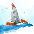 Low poly catamaran