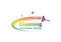 Low Poly and Cleaning service logo design Vector design concept Royalty Free Stock Photo