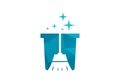 Low Poly and Cleaning service logo design Vector design concept Royalty Free Stock Photo