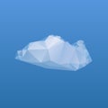 Low poly cloud on blue background, vector art