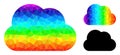 Vector Polygonal Cloud Icon with Spectral Colored Gradient Royalty Free Stock Photo