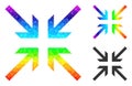 Vector Lowpoly Collide Arrows Icon with Rainbow Gradient