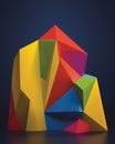 Low poly color geometric design, AI Generated
