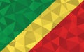 Low poly Congo flag vector illustration. Triangular Congolese flag graphic. Republic of Congo country flag is a symbol of