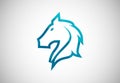 Low Poly and Horse head logo design vector illustration Royalty Free Stock Photo