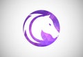 Low Poly and Horse head logo design vector illustration Royalty Free Stock Photo