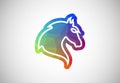 Low Poly and Horse head logo design vector illustration Royalty Free Stock Photo