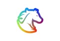 Low Poly and Horse head logo design vector illustration Royalty Free Stock Photo
