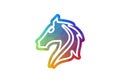 Low Poly and Horse head logo design vector illustration Royalty Free Stock Photo
