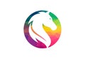 Low Poly and Horse head logo design vector illustration Royalty Free Stock Photo