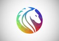 Low Poly and Horse head logo design vector illustration Royalty Free Stock Photo