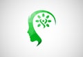 Low Poly Human Mind Brain logo design, Vector illustration Royalty Free Stock Photo