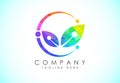 Low Poly Creative Leaf Technology Logo Design Template, Green Technology Logo Designs Concept Royalty Free Stock Photo