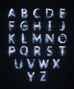 Low poly cristal alphabet font