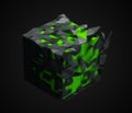 Low Poly Cube with Chaotic Structure. Royalty Free Stock Photo