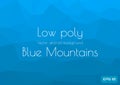 Low poly cyan, blue abstract background in the form of rocks and mountains. Geometric triangulation rock mountain. Texture Vector Royalty Free Stock Photo