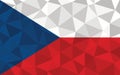 Low poly Czechia flag vector illustration. Triangular Czech flag graphic. Czechia country flag is a symbol of independence