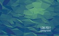 Low poly 3d abstract vector background. Green Royalty Free Stock Photo