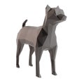 Low Poly Dog Isolated White Background