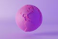 Low poly 3d rendering of a pink world. Concept of feminism, female empowerment, girls and women