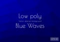 Low poly dark navy blue abstract wave background. Geometric triangulation with space for text. Textured Pattern. Vector