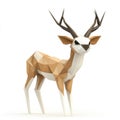 Low Poly Deer, Geometric Antelope, 3D Rendering Royalty Free Stock Photo