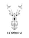 Low poly deer vector head design. Royalty Free Stock Photo