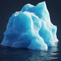 Low-poly digital illustration of an iceberg floating on water, featuring a geometric Royalty Free Stock Photo