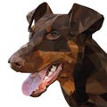 Low Poly. Doberman portrait. Vector