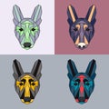 Low poly dogs set