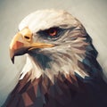 Low Poly Eagle Portrait In Surreal Style