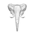 Low poly elephant head. Front view. Vector illustration