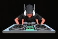 Low poly:fantasy creative dj play in nightclub,Ai generated