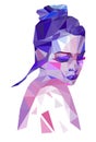 Low poly fashion girl. Beauty salon, spa concept