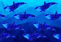 Low poly fish on low poly sea