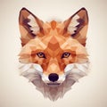 Low Poly Fox Portrait In Surreal Style