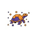Low-Poly Geometric Turtle Icon Design On White Royalty Free Stock Photo
