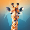 Low Poly Giraffe Portrait: Surreal Vector Illustration