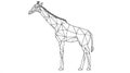 Geometric Giraffe Silhouette, Low Poly Animal Art, Polygonal Wildlife Design Royalty Free Stock Photo