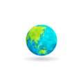 Low poly globe asia