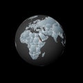 Low poly globe centered to Eritrea.