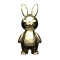 Low poly gold Bunny. 3d rendering