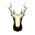 Low poly gold deer head. 3d rendering Royalty Free Stock Photo