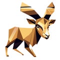 Low poly golden deer isolated on white background. Vector illustration for your design Generative AI